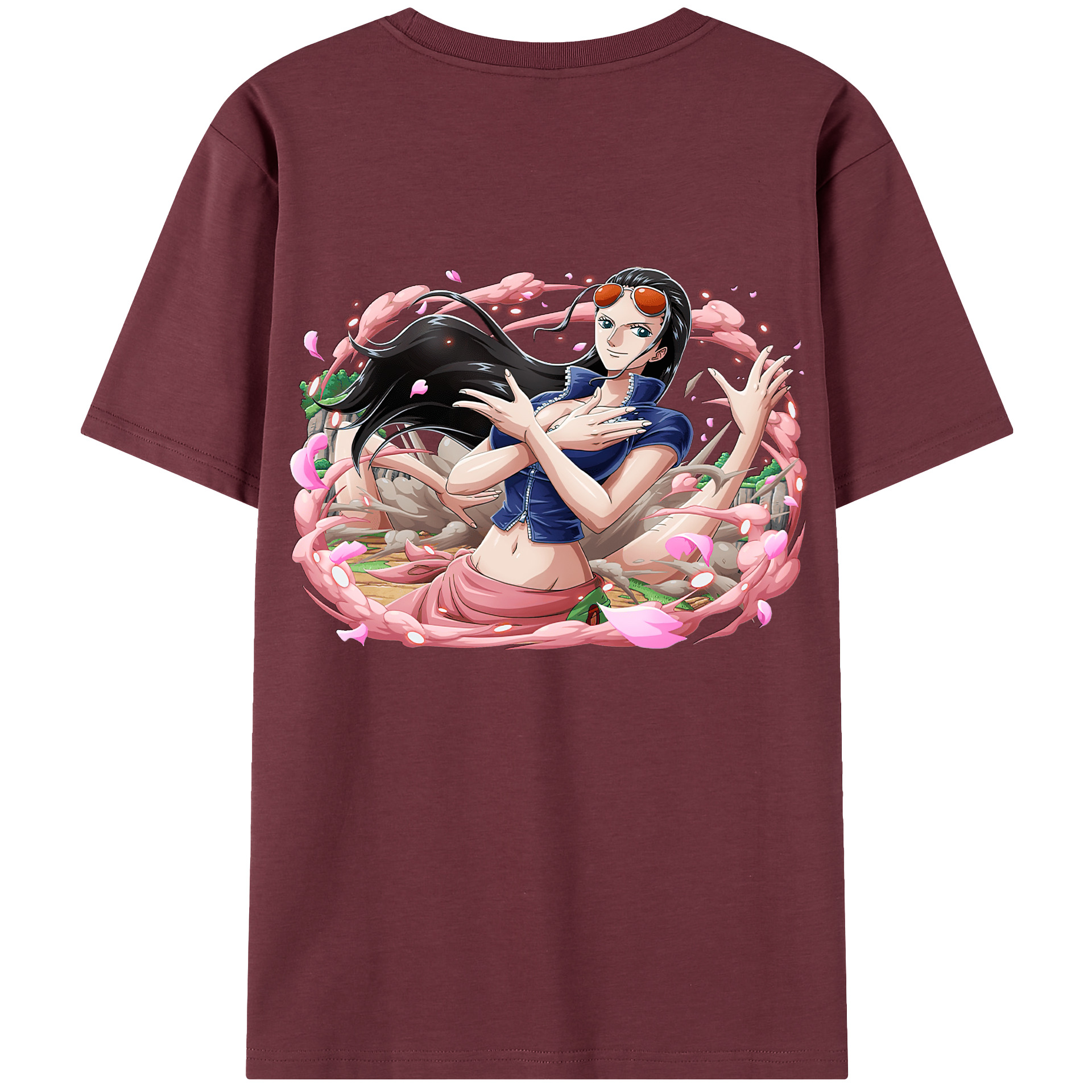 ワンピース ニコ・ロビン ONE PIECE Nico Robin 綿100％半袖Tシャツ（背面プリント）